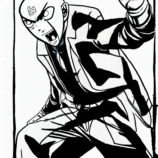 Image similar to Agent 47 in a scene from naruto, trending on pixiv, pen and ink, complex detail