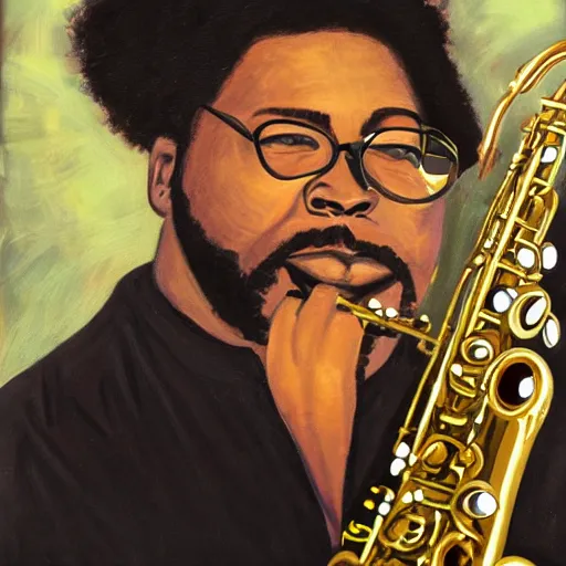 Image similar to portrait of leroi moore saxophone player