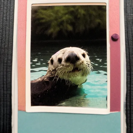 Image similar to sea otter swimming poloroid