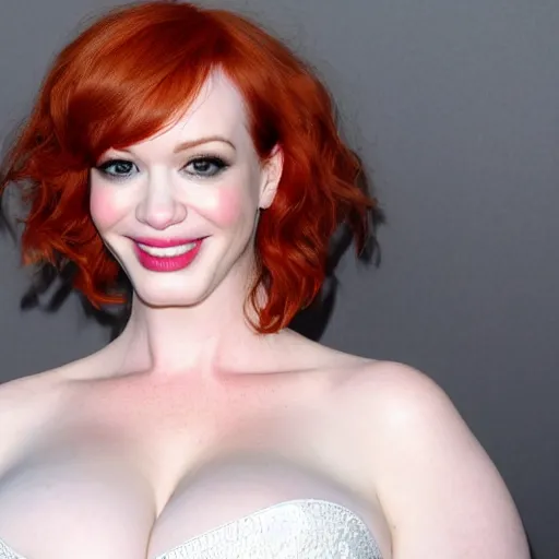 Prompt: average photo of Christina Hendricks sticking out her very long tongue 8k