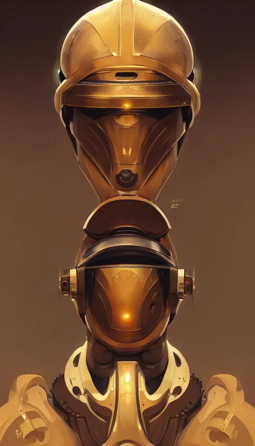 Prompt: Character design of a robot scifi religious monk with helmet, symmetrical, center punched, elegant, intricate, digital painting, artstation, concept art, smooth, sharp focus, illustration, art by artgerm and greg rutkowski and alphonse mucha