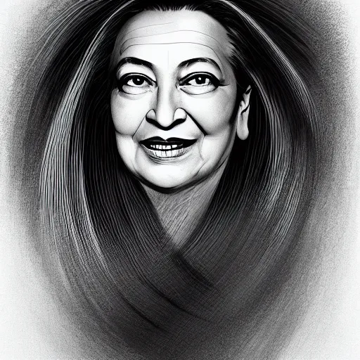 Prompt: portrait of zaha hadid as a beautiful witch