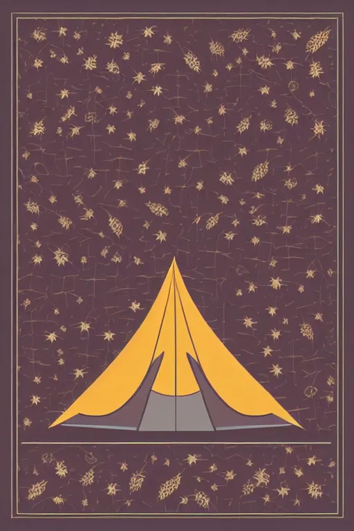 Prompt: minimalist boho style art of a tent, illustration, vector art