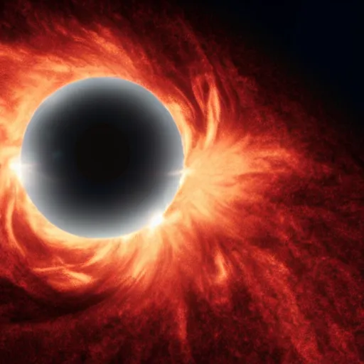 Prompt: blackhole instead of the sun in the sky