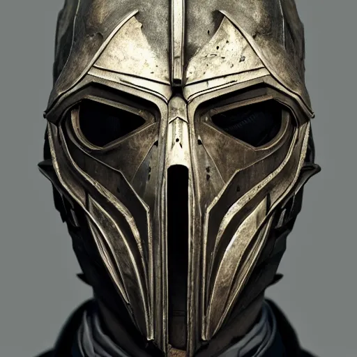 Image similar to corvo attano's mask from dishonored, highly detailed, artstation, behance, deviantart trending, beauitful, smooth, focus, octane render