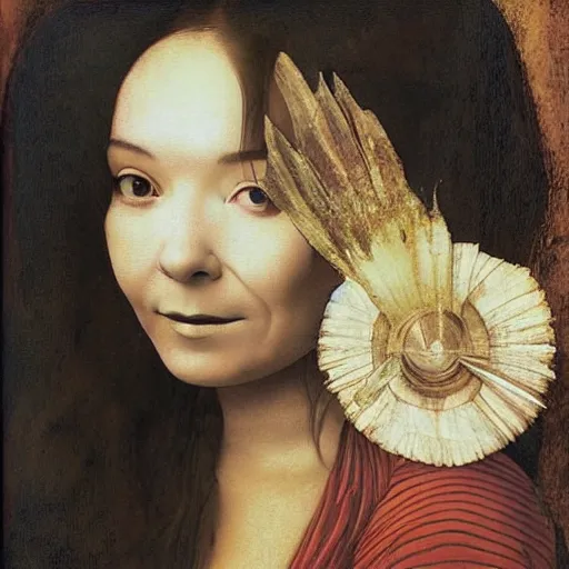 Image similar to bjork painted by leonardo da vinci