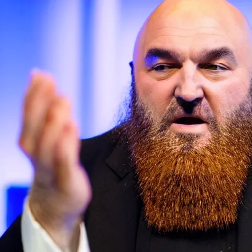 Image similar to Orthodox priest beard Kevin O'Leary investing in a company, in Shark Tank (2016)