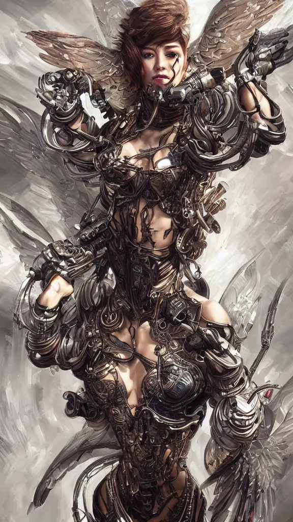 Prompt: expressive painting of a flying cyberpunk valkyria, by artgerm, insanely detailed and intricate, hypermaximalist, elegant, ornate, hyper realistic, super detailed