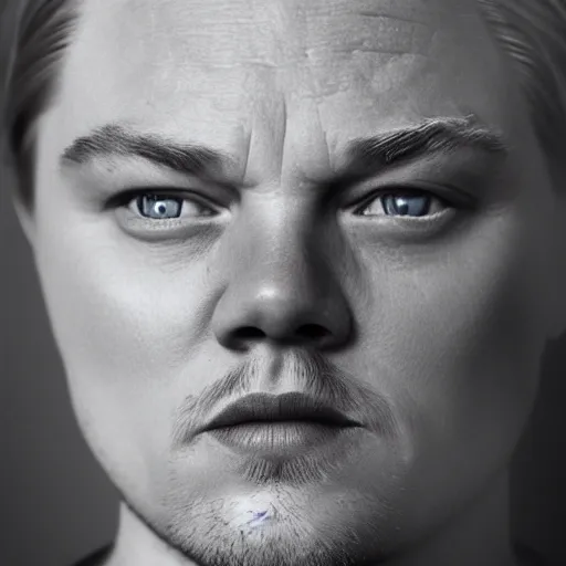 Image similar to realistic expired fuji film portrait of white albino leonardo dicaprio, hyperrealism, photorealistic, detailed, atmospheric, 8 k, award winning photography, cinematic