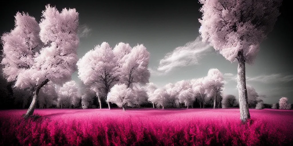 Prompt: beautiful infrared landscape photography by david keochkerian, ir filter