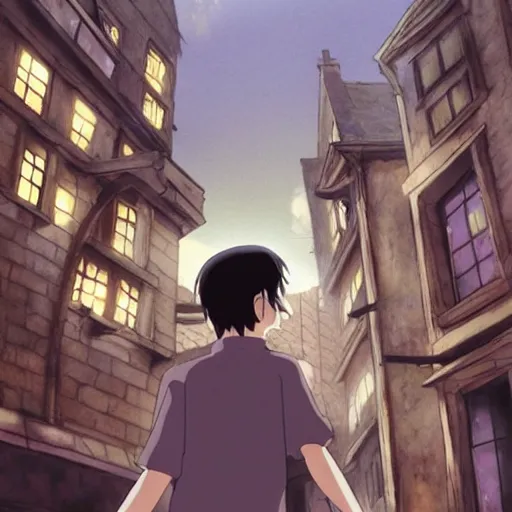 Prompt: film still of Harry Potter and the Chamber of Secrets Artwork by Dice Tsutsumi, Makoto Shinkai, Studio Ghibli