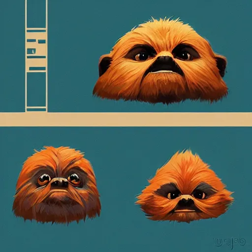 Image similar to face icon stylized minimalist ewoks, loftis, cory behance hd by jesper ejsing, by rhads, makoto shinkai and lois van baarle, ilya kuvshinov, rossdraws global illumination