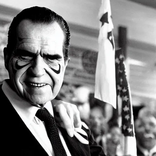 Prompt: Richard Nixon as a juggalo