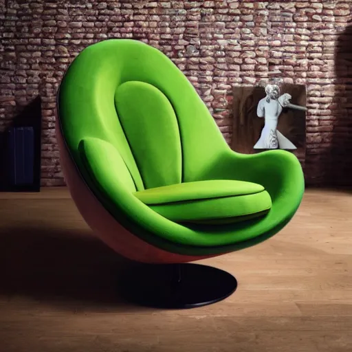 Image similar to an armchair in the shape of an avocado 4k hd