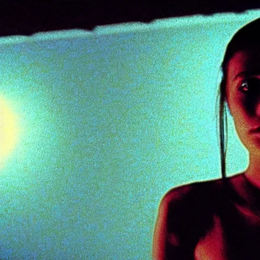 Prompt: movie still of the alien girl, cinematic composition, cinematic light, by david lynch and gaspar noe