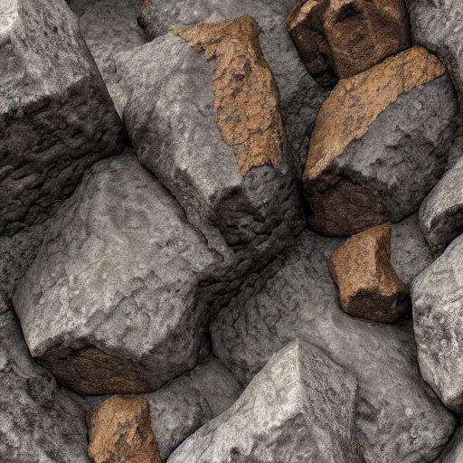 Image similar to a rocky cliffface, iron deposits, ore, calcite, quartz, rock wall, octane render