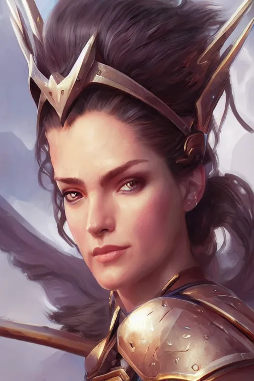 Image similar to amazon valkyrie athena, d & d, fantasy, portrait, highly detailed, headshot, digital painting, trending on artstation, concept art, sharp focus, illustration, art by artgerm and greg rutkowski and magali villeneuve