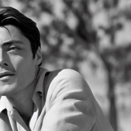 Image similar to alain delon drinking in the sun, in plein soleil ( 1 9 6 0 )