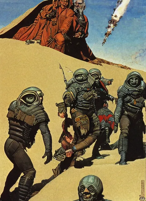 Image similar to the navigator scene from the 1982 movie dune, by norman rockwell and jason fabok and tom lovell and frank schoonover and dean cornwell and jack kirby