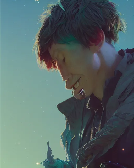 Prompt: highly detailed vfx portrait of man with a mission, stephen bliss, unreal engine, greg rutkowski, loish, rhads, beeple, makoto shinkai and lois van baarle, ilya kuvshinov, rossdraws, tom bagshaw, alphonse mucha, global illumination, detailed and intricate environment