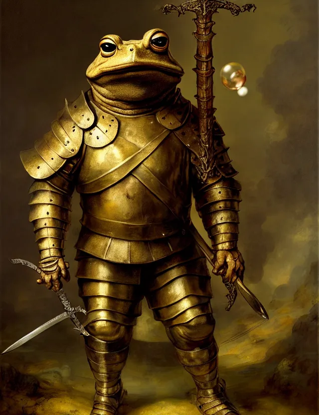 anthropomorphic bipedal toad that is wearing full iron | Stable ...