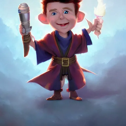 Prompt: cute little anthropomorphic rick astley, wielding a mic, tiny, small, short, wizard robe, cute and adorable, pretty, beautiful, dnd character art portrait, matte fantasy painting, deviantart artstation, by jason felix by steve argyle by tyler jacobson by peter mohrbacher, cinema