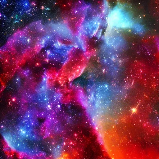 Image similar to Makise Kurisu as the carina nebula, colorful, detailed, digital art, dream