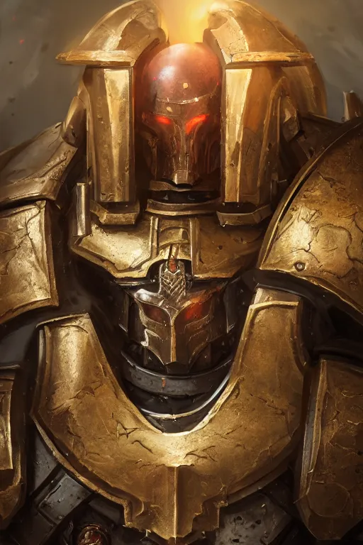 Image similar to armor portrait heros warhammer 4 0 k horus heresy fanart - the primarchs emperor by johannes helgeson animated with vfx concept artist & illustrator global illumination ray tracing hdr fanart arstation zbrush central hardmesh 8 k octane renderer