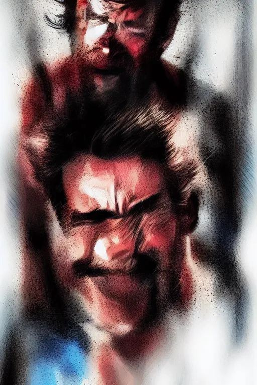 Prompt: Ryan Reynolds as Wolverine high quality digital painting in the style of Robert Kirkman