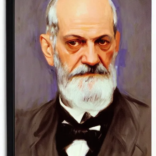 Prompt: portrait of sigmund freud by john singer sargent