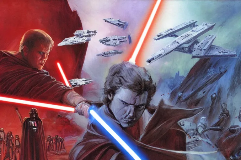 Image similar to star wars episode 3 revenge of the sith concept art by Doug Chiang
