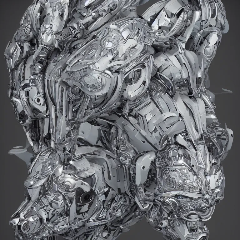 Image similar to a detailed centered fullbody artistic 3 d sculpture of an antropomorphic humanoid android with a head of a lynx. lowbrow blacklight color palette. artwork by subjekt zero. rendered by machine. delusions in discodiffusion. collect influence from mechas and robots on artstation deviantart and instagram.