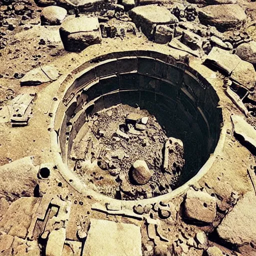 Image similar to “26,000 year old space craft discovered in ancient ruins. National Geographic Photograph. Photo from the 1980’s”