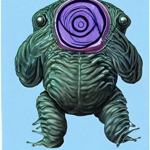 Image similar to Tardigrade, scientific depiction, Textbook Illustration in clolour, 1982