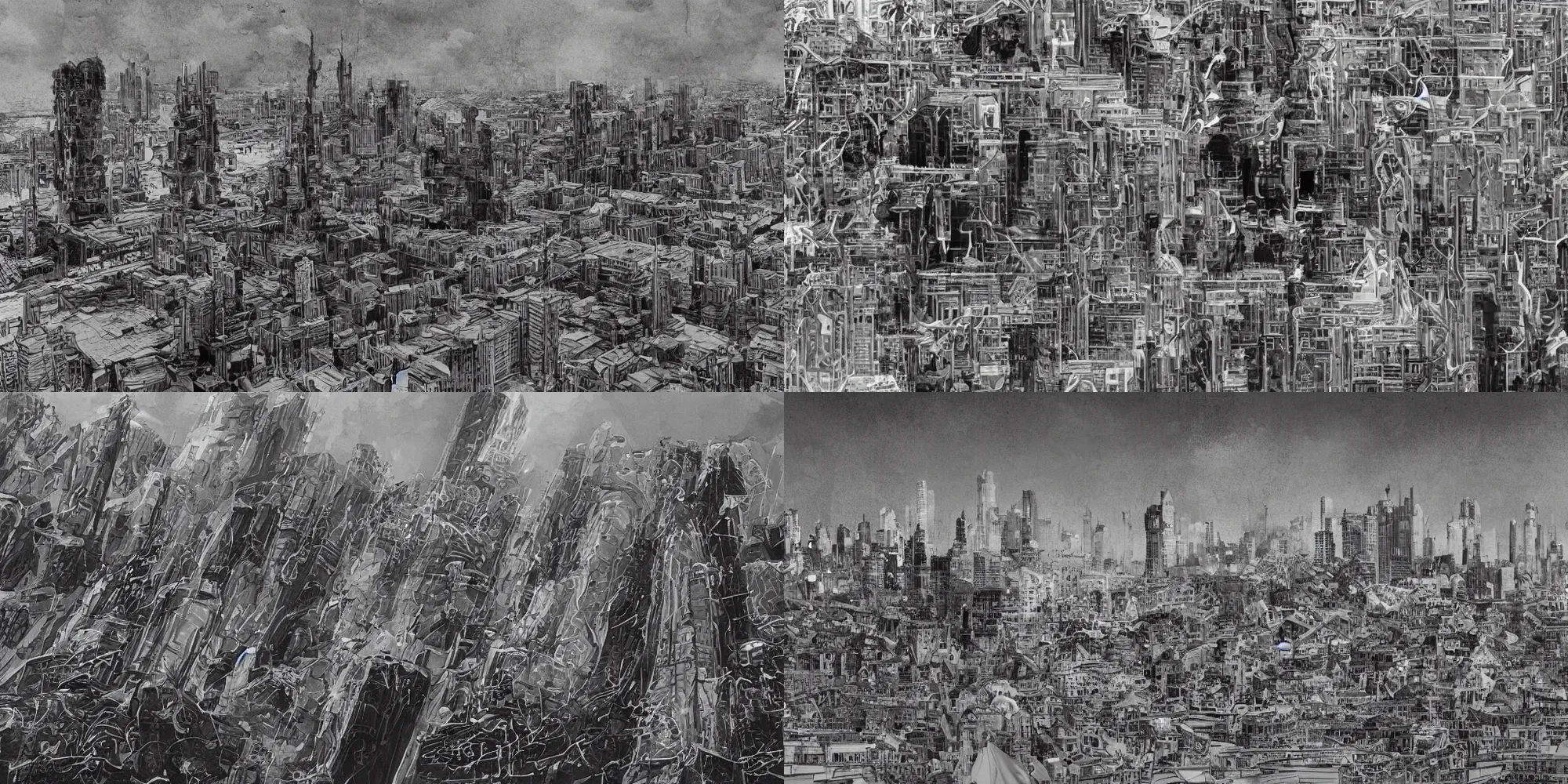 Prompt: biden's nuclear holocaust, environmental design, cityscape, ww 3, cityscape