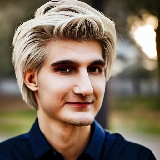 Image similar to really handsome gigachad xqc, portrait photograph : : realistic : : 1 dslr : : 1 - - quality 2