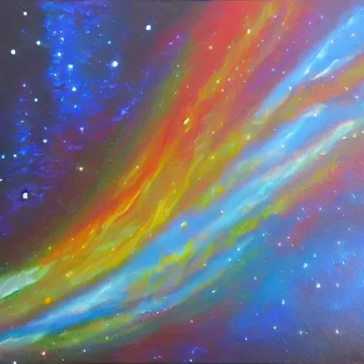 Prompt: oil painting of universe, cosmic, electricity