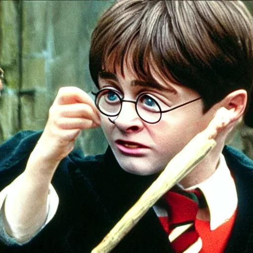 Prompt: harry potter picking his nose