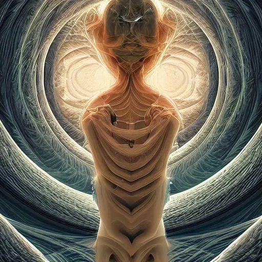 Prompt: beautiful portrait of intelligence of science, spatial space deformation in latent space, math art, astral plane, by artgerm and ( dan mumford ) and gustave dore, vray, cgsociety
