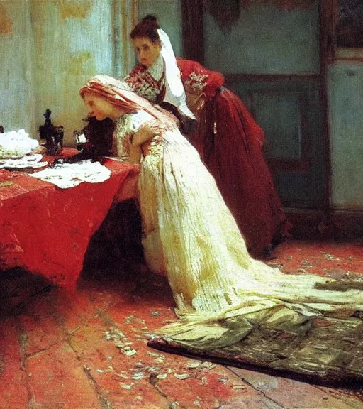 Prompt: high quality high detail painting by ilya repin, unexpected visitor, hd