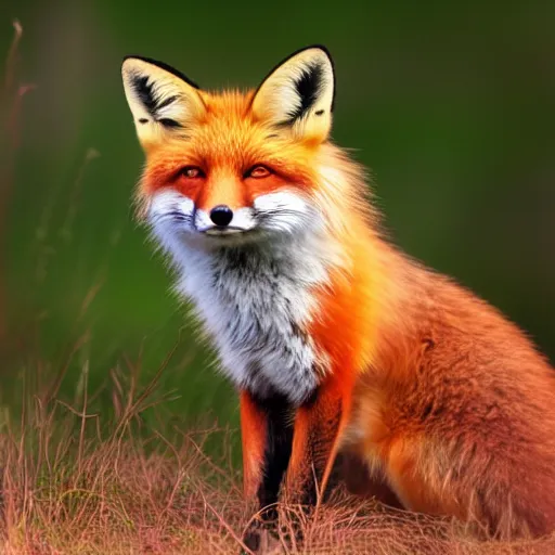 Image similar to a red fox with glowing eyes