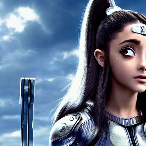 Prompt: ariana grande as alita in alita : battle angel, 8 k resolution, cinematic lighting, anatomically correct