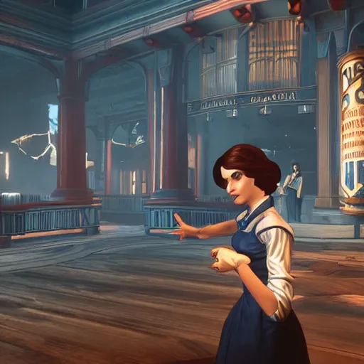 Image similar to Screenshot from Bioshock Infinite, Elizabeth