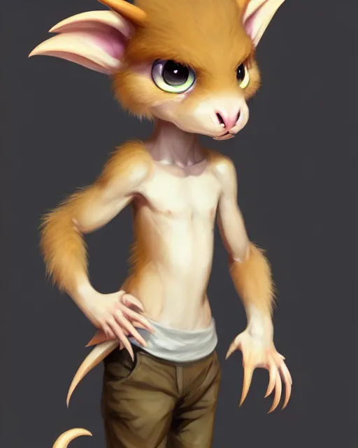 Prompt: character concept art of a cute baby male anthropomorphic beige dragon furry | | cute - fine - face, pretty face, key visual, realistic shaded perfect face, fine details by stanley artgerm lau, wlop, rossdraws, james jean, andrei riabovitchev, marc simonetti, and sakimichan, trending on artstation
