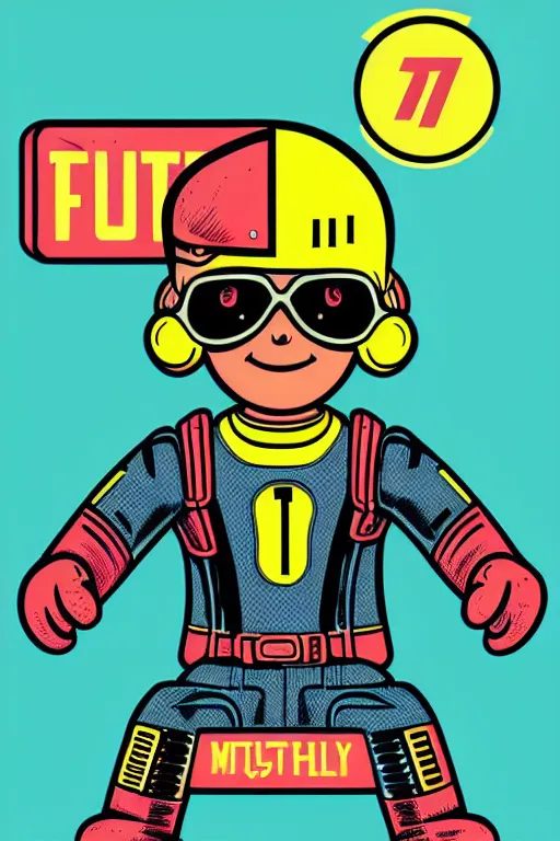 Image similar to fallout 7 6 retro futurist illustration art by butcher billy, sticker, colorful, illustration, highly detailed, simple, smooth and clean vector curves, no jagged lines, vector art, smooth andy warhol style