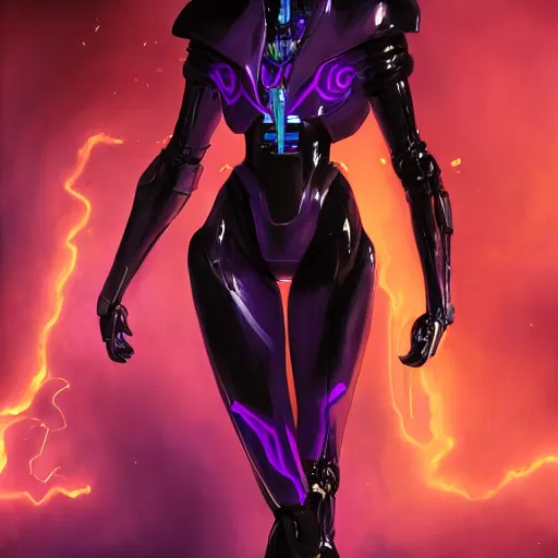 Prompt: Character design body made of purple fire, body with black and purple lava, mecha humanoid with cyberpunk bomber jacket, concept art character, royalty, smooth, sharp focus, organic, deep shadows by Jerad Marantz, hyperrealistic oil painting, 4k, studio lightning