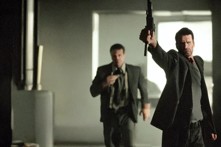 Image similar to film still of James McCaffrey!!! as Max Payne in the Max Payne movie, 4k