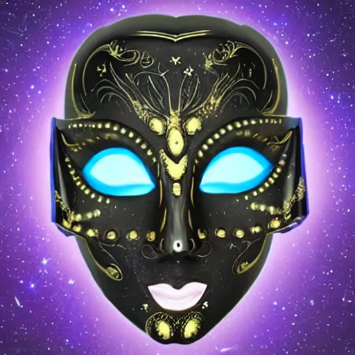 Prompt: galaxy gothic mask