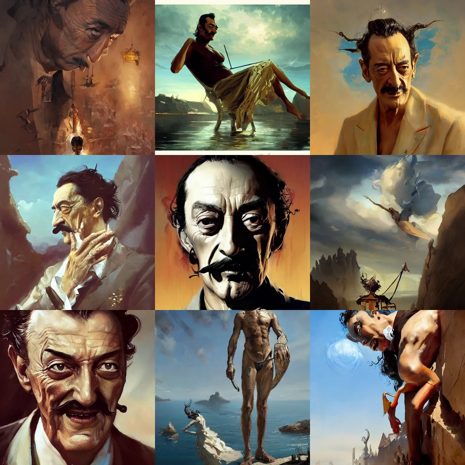 Prompt: salvador dali by greg rutkowski, trending on artstation, favorites on deviantart, high quality art. artwork masterpieces, award winning