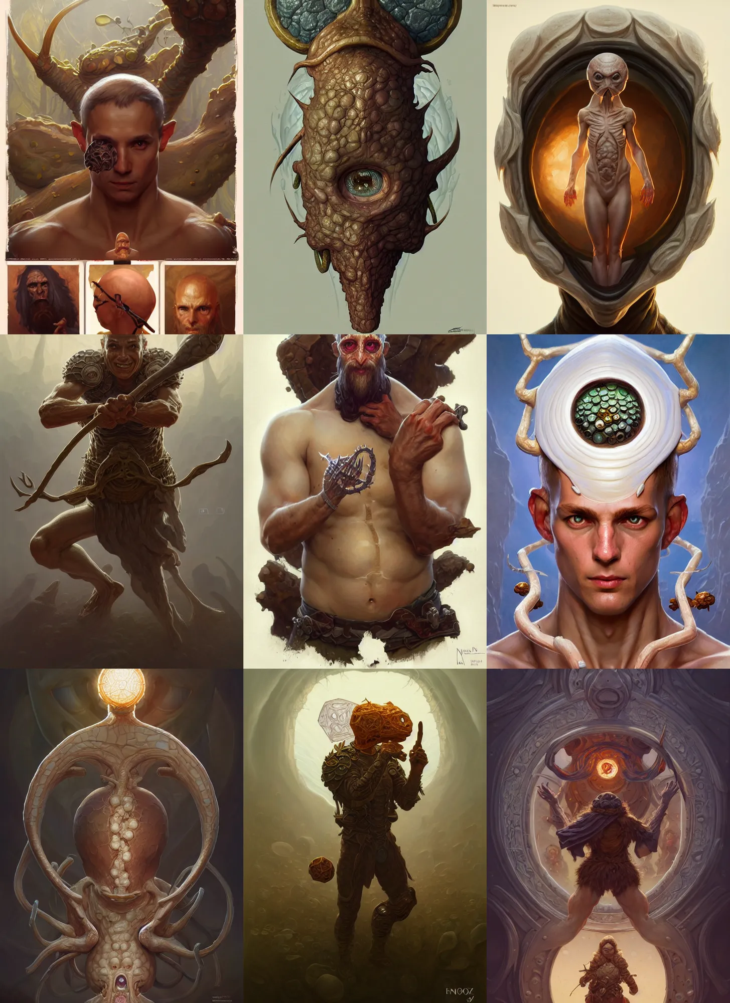 Prompt: full - body d & d mtg fungus eye anatomy on white background, action pose, intricate, highly detailed, digital painting, artstation, concept art, smooth, sharp focus, illustration, art by norman rockwell emiliano ponzi andrey remnev yoann lossel aaron jasinski, 8 k